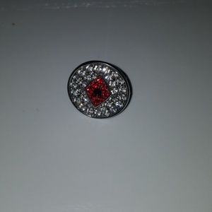 3rd eye red studded ring